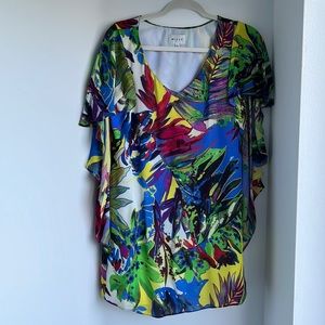 Milly Mini Dress Size 0 100% silk multicolor